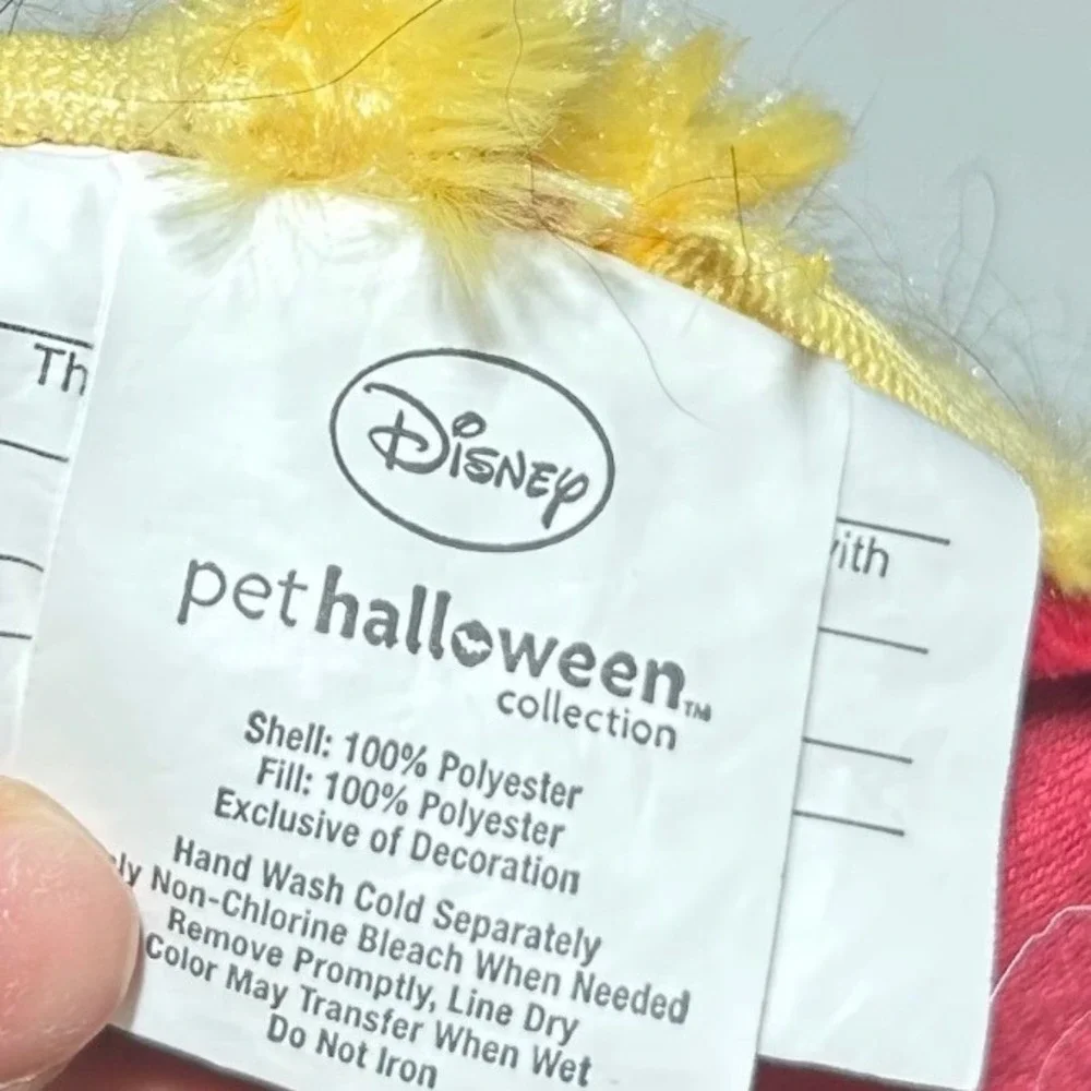 Disney Winnie the Pooh Dog Costume XXL Pet Halloween Collection Red Yellow Plush